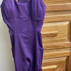 Stylish Fabletics Motion 365 Jumpsuit  Size Large in Eggplant Beautiful Color